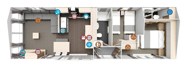 Willerby Linear 2-bedroom Floorplan